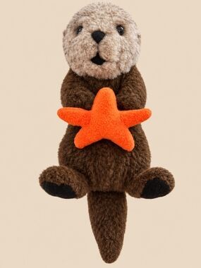 Stuffed Animal House Kayak Sea Otter Plush Orange Starfish 13-14" Wildlife